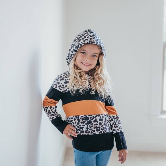 Black & Leopard Print Hoodie Shirt - Picture 9 of 11